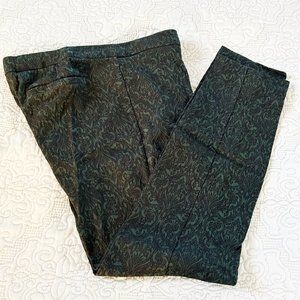 Women's Adrienne Vittadini Christmas Green Muted Patterned Slacks - Size 10